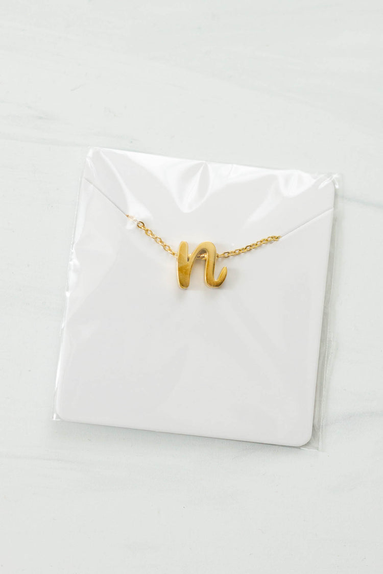 Old English Initial Letter Necklace, VARIOUS