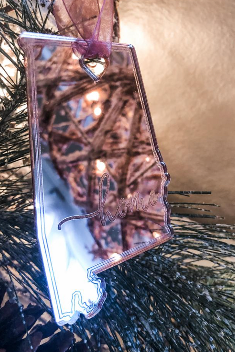 Rose Gold State Mirror Ornaments, VARIOUS STATES