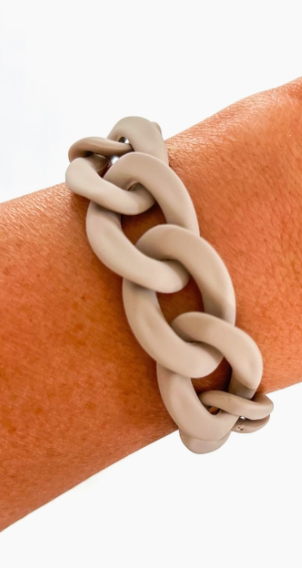 Matte Chunky Acrylic Chain Link Bracelet, VARIOUS