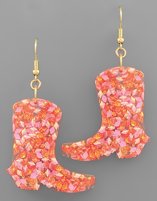 Glazed Cowboy Boots Earrings, VARIOUS