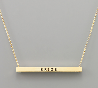 "Bride" Brass Necklace