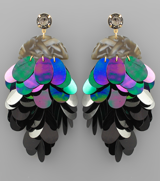 Wedge & Sequin Tassel Earrings, VARIOUS