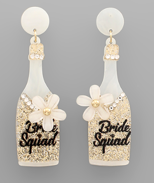 BRIDE SQUAD Champagne Earrings