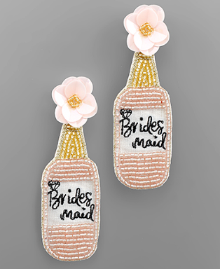 BRIDESMAID Champagne Bottle Earrings