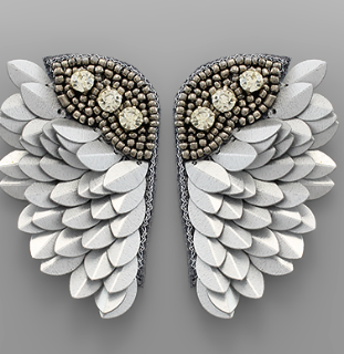 Beaded Wing Earrings, VARIOUS
