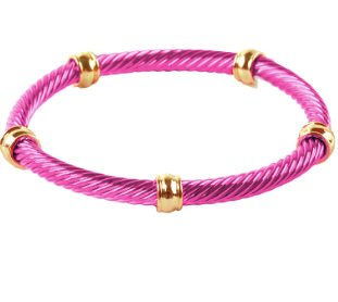 Thin Color Coating Twisted Bracelet, VARIOUS