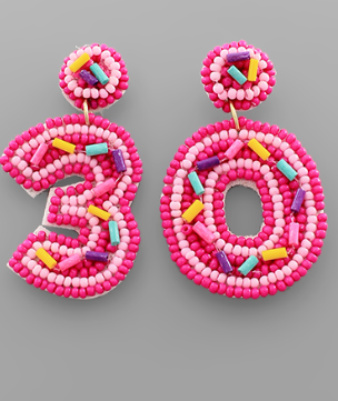 Beaded Birthday Earrings, VARIOUS