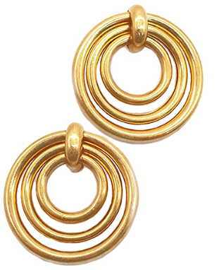 3 Circle Metal Earrings