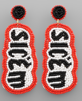 SIC'EM Letter Beads Earrings
