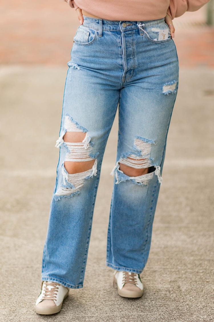 Cello High Rise Distressed Jeans