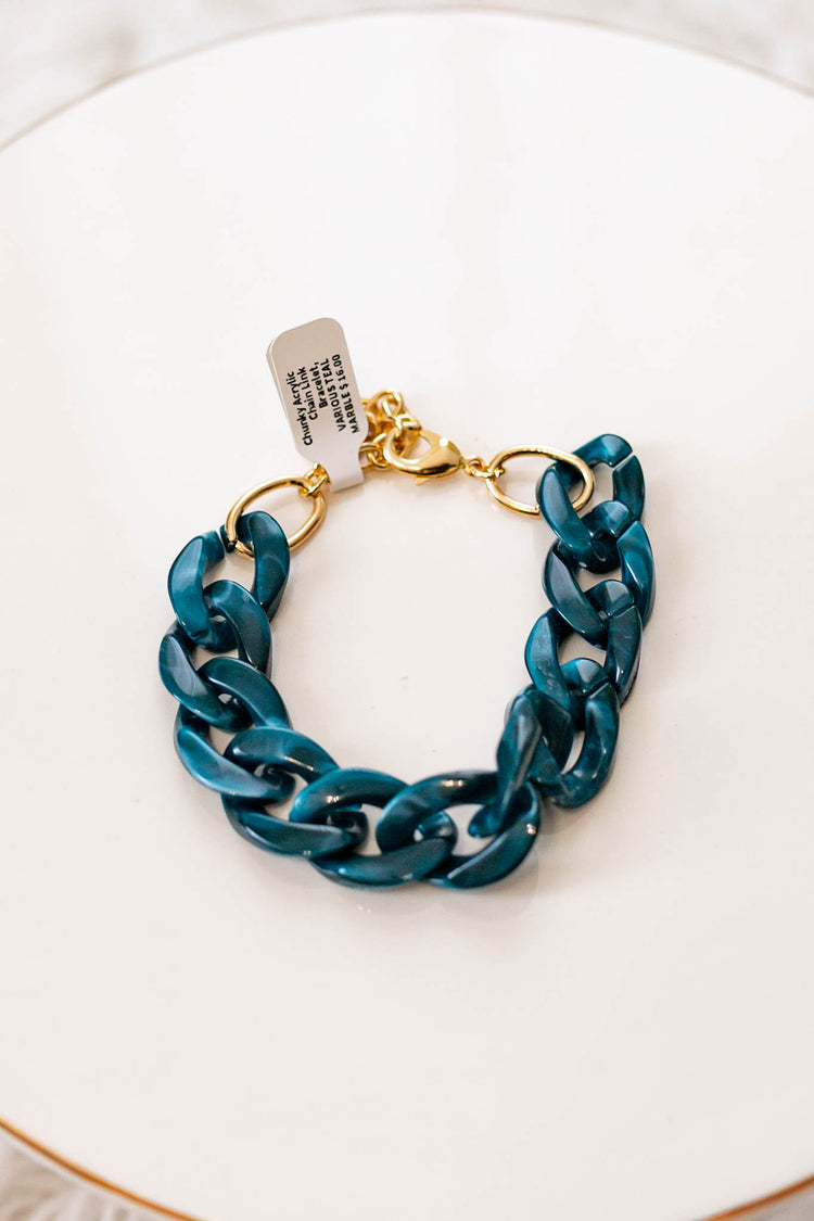 Chunky Acrylic Chain Link Bracelet, VARIOUS